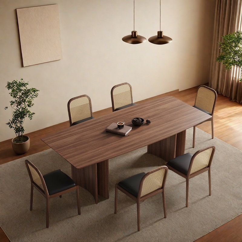 Graceful Solid Wood Multi-layer Dining Table Sets., 29.53"H x 70.87"L x 31.5"W