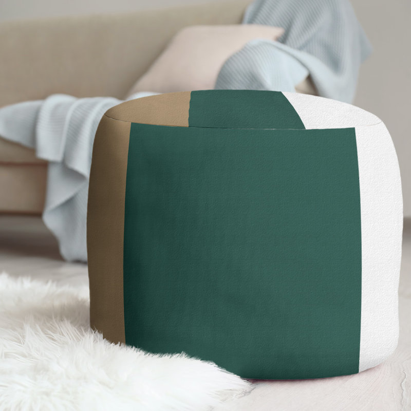 Repose-pieds repose-pieds rond 20,5" new velours, Gold/Green/White