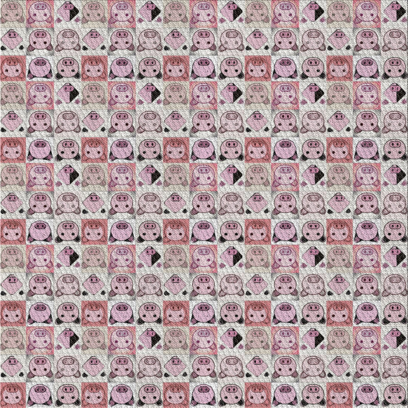 Tapis rouge/blanc à motifs Snediker, Carré 8 pi