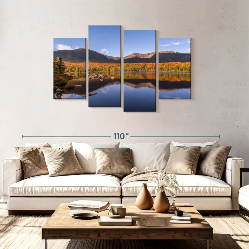 Alvord Millinocket, lac et montagnes, H 48 po x l 75 po