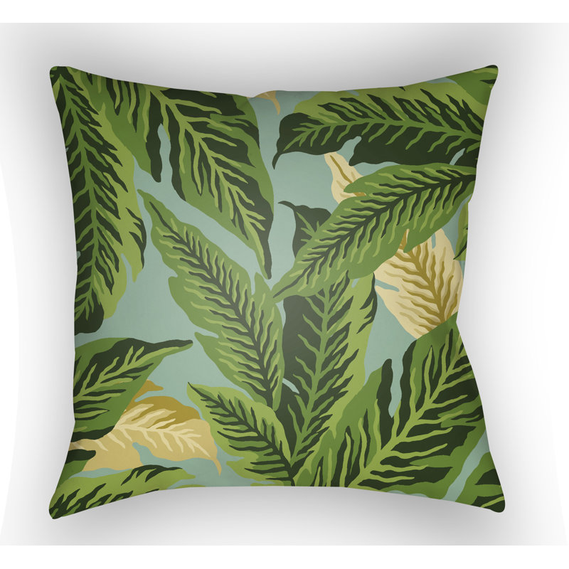 Tropical Indoor/Outdoor Floral Throw Pillow, 22" H  x 22" W x 5" D