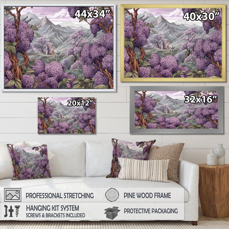 «Lilac mauve», impression sur toile, Cadre photo argenté, H 16 po x l 32 po x P 1 po