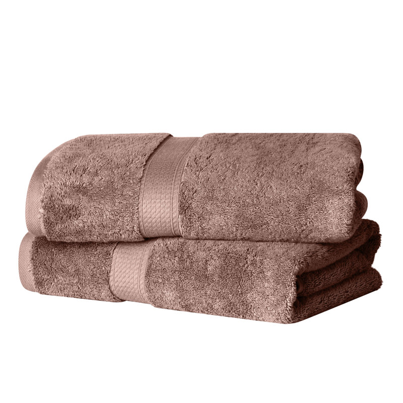 800 GSM Certified Egyptian Cotton Bath Towel Set (Set of 2), Muted Mauve