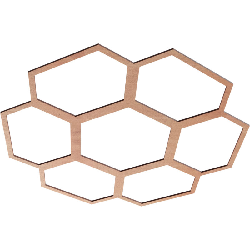 Médaillon de plafond en bois Florin, Cerisier, H 34 po x l 34 po x P 0,38 po