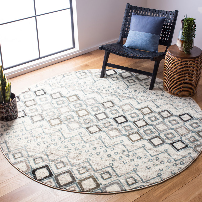 Aird Performance Southwestern Rug, Round 6'7", Navy