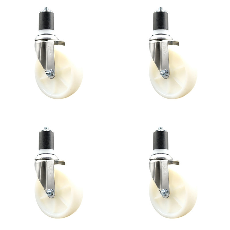 Roulettes pivotantes, H 5 po x l 5 po