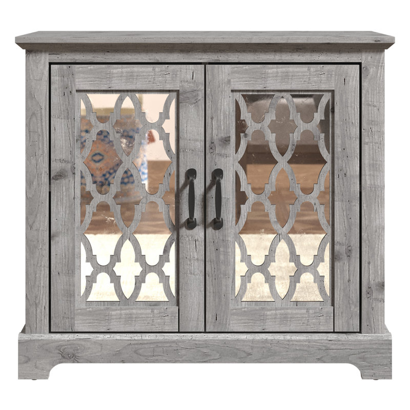 Ensemble de 2 commodes décoratives Lopes, Gris mexicain