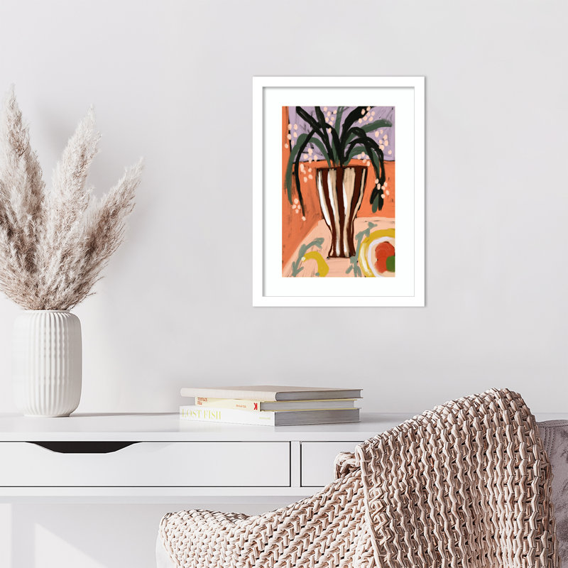 Oksana Floral Still Life No 3 by Treechild Wood Framed Wall Art Print, White, 17" H x 13" W