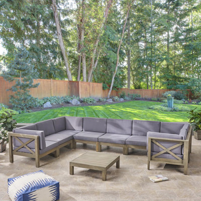 Ensemble de conversation modulaire d'extérieur 9 pièces