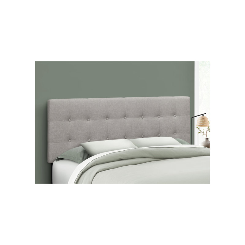 Tête de lit tapissier pour chambre à coucher - aspect cuir, style transitionnel (en double, mais gardé selon la liste originale)