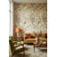 Papier peint floral rétro avec décoration murale beige classique
