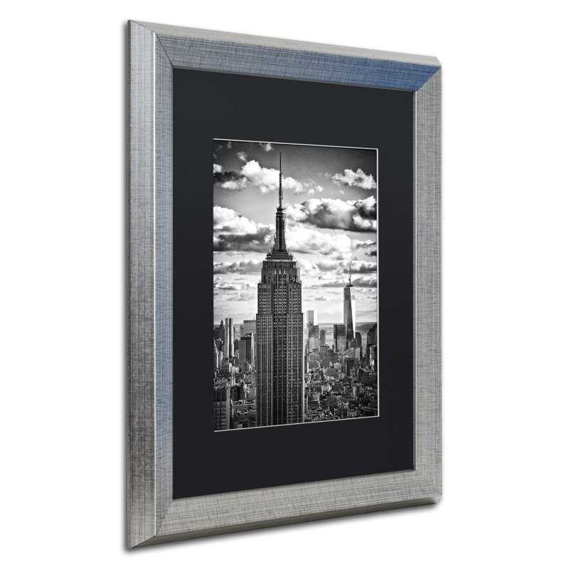 «New York Skyscrapers», reproduction sur toile encadrée, H 20 po x l 16 po x P 0,5 po, Noir mat
