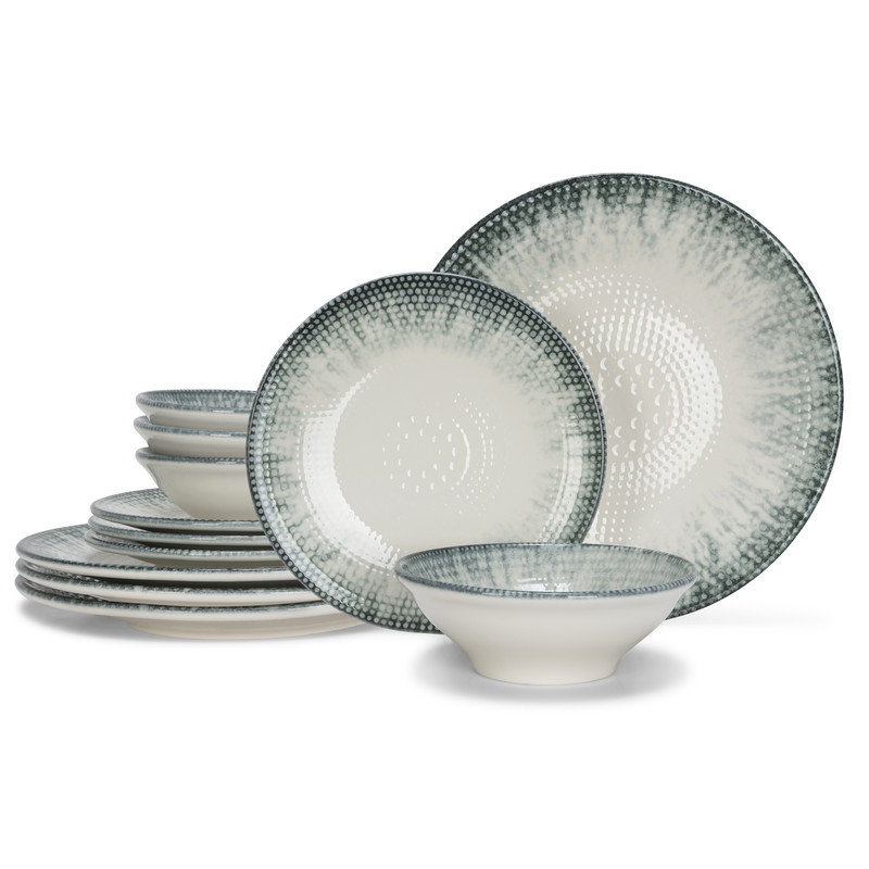 French Home 12-Piece Iceberg Porcelain Dinnerware Set