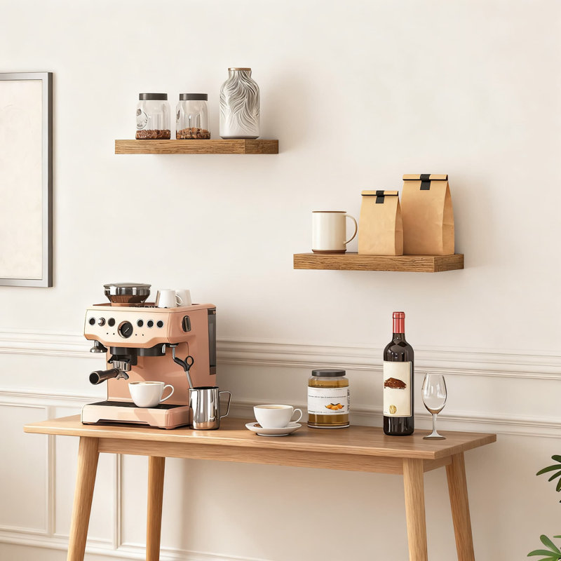 Floating Shelves Set Of 2 With Invisible Brackets, Wall Mounted Shelves For Bathroom, Kitchen, Living Room, Bedroom, Office Decor, Heavy Duty Storage And Display Shelves