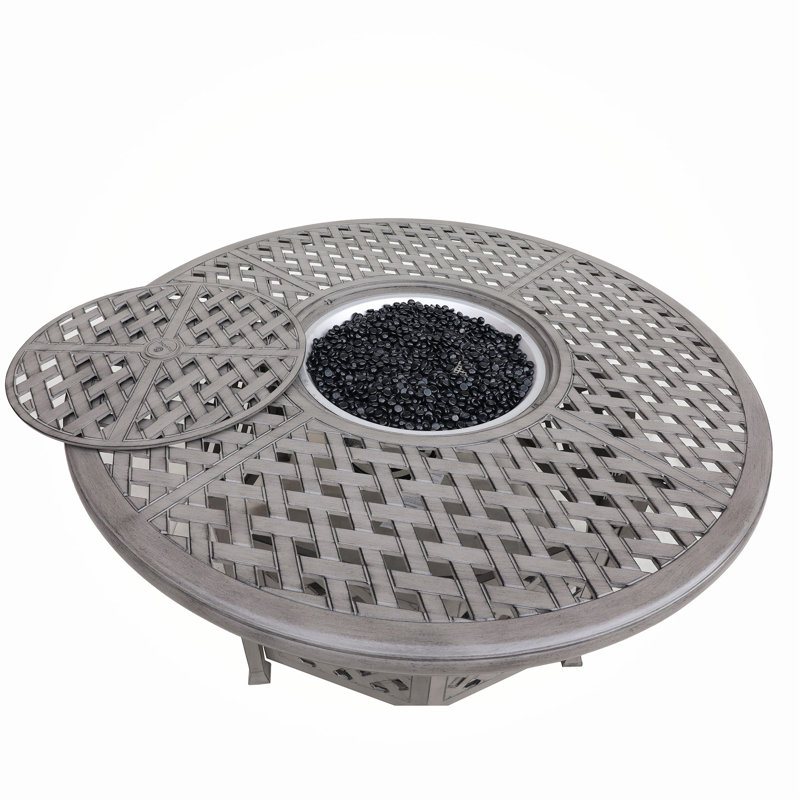 Aluminum Propane Gas Firepit Table, Chat Height
