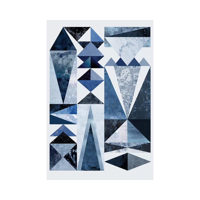Blue Shapes by Mareike Böhmer - Wrapped Canvas Print