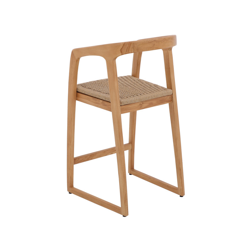 Nordic Teak Natural Teak Wood Indoor/outdoor Bar Stool