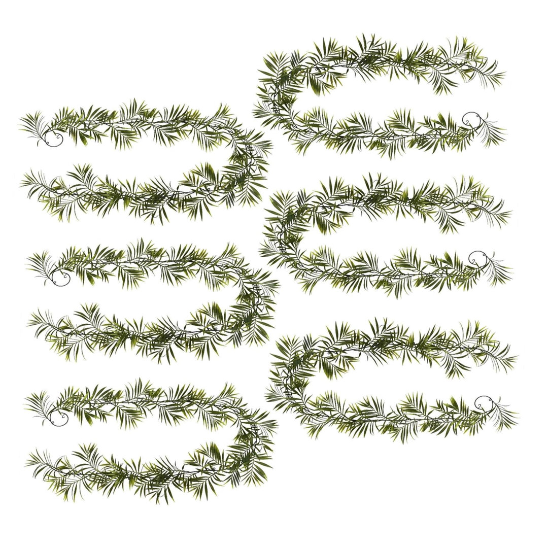6x Fire Retardant Artificial Palm Garlands 190cm Greenery Hanging Decor Vine - Image 3
