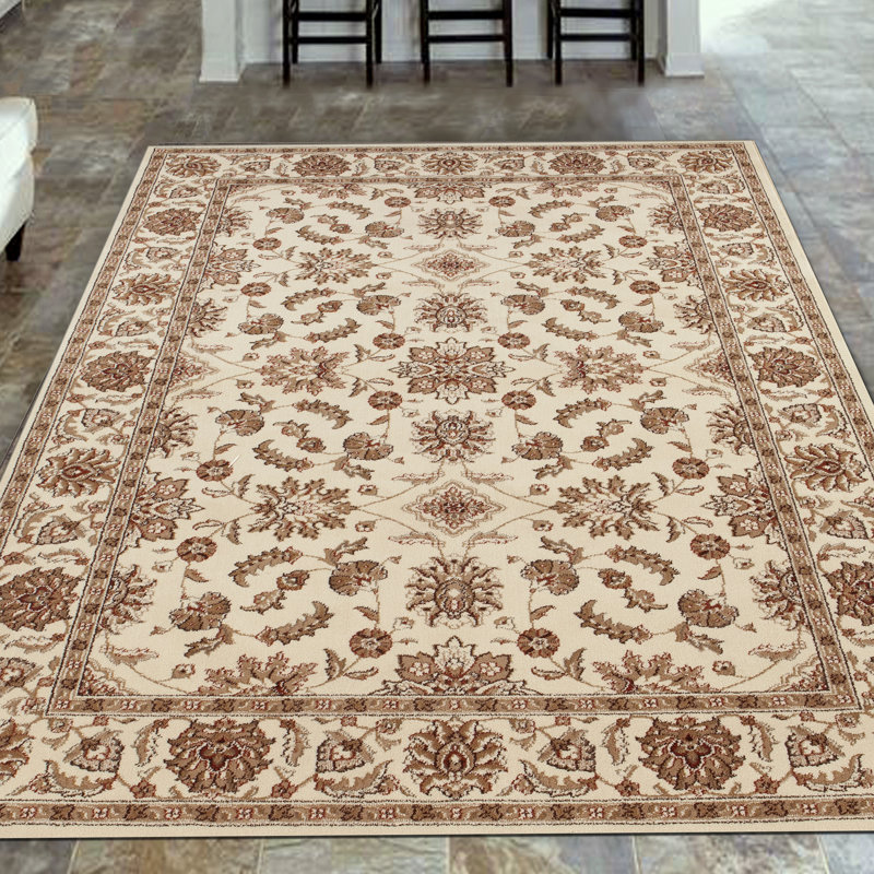 Tapis ivoire Clarksville, Rectangle 5 pi 5 po x 7 pi 7 po
