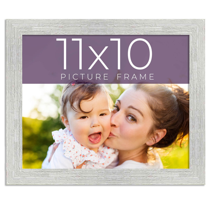 Cadre photo en bois massif Matiza, Blanc, 11 po x 10 po