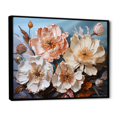 Art pivoines roses, art sur toile Flower Field II