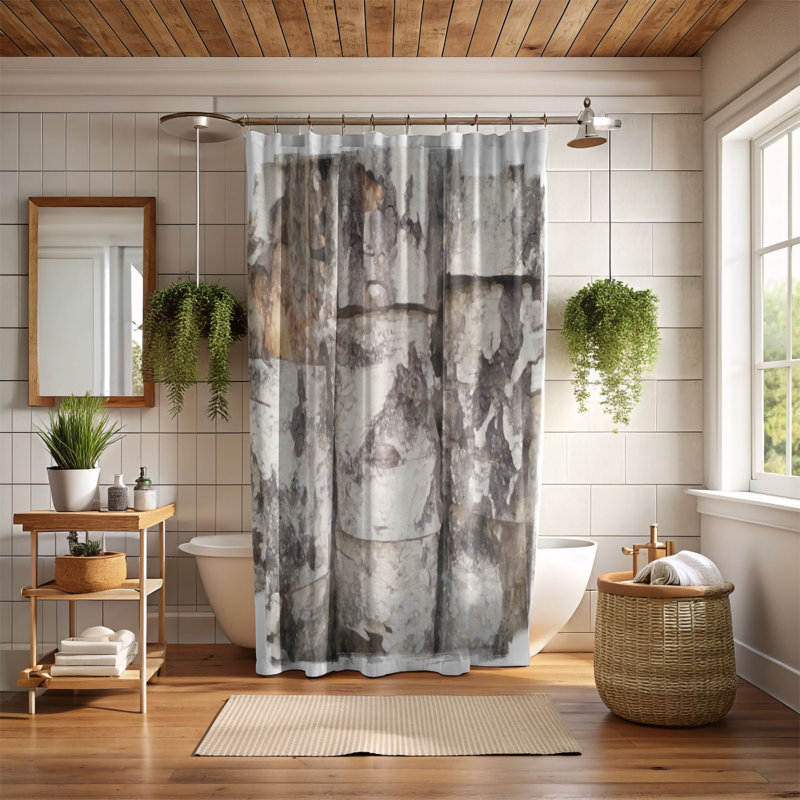 Eshin Abstract Shower Curtain, 74"H x 71"W