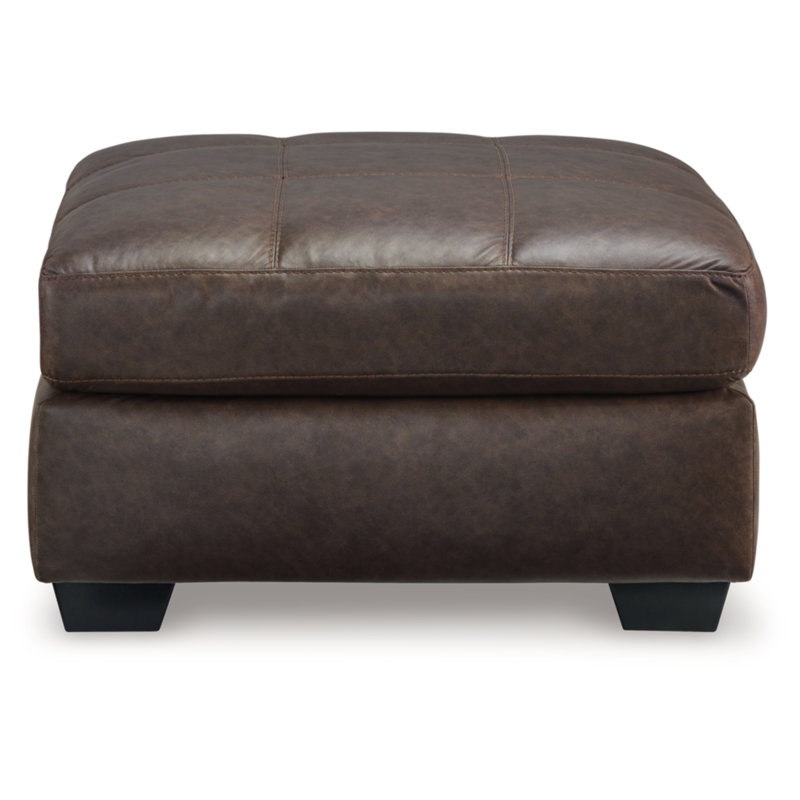 Barlin Mills Brown Faux Leather Oversized Accent Ottoman