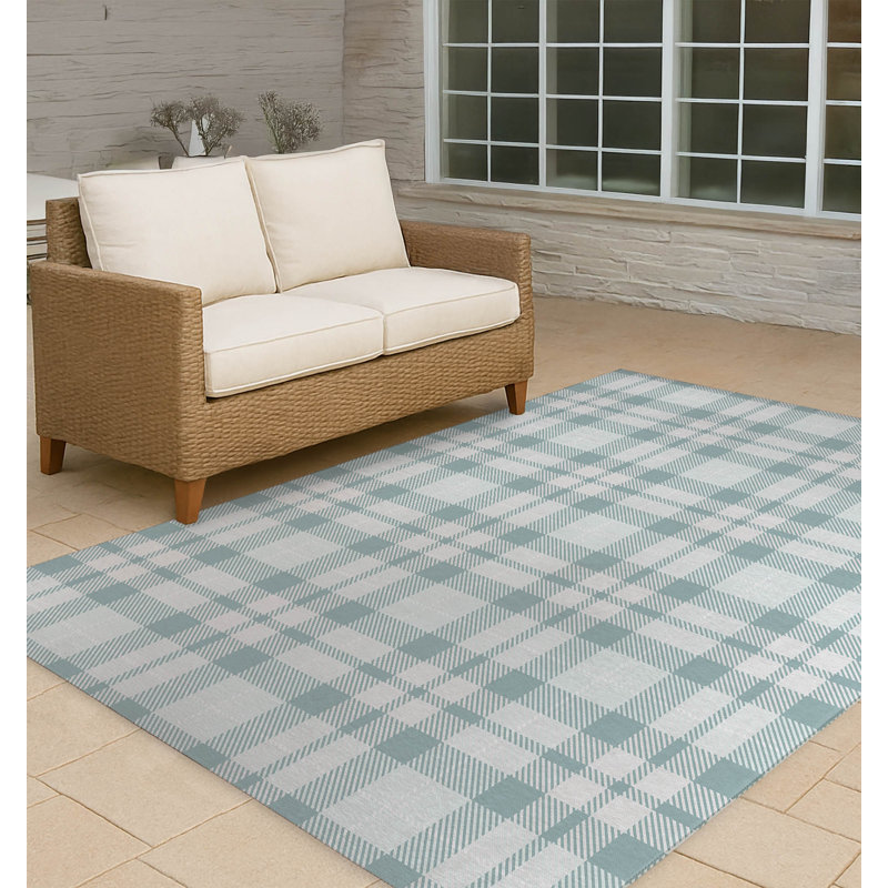 Gen Plaid Non-Slip Outdoor Rug, Rectangle 4' x 6'