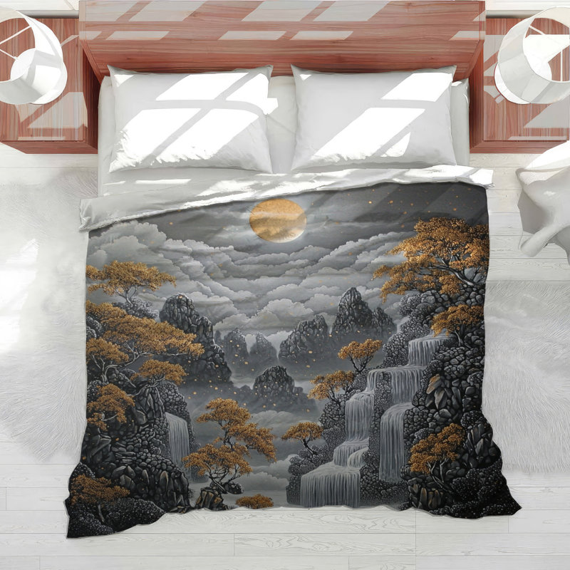 Waterfall Bedding Landscape Comforter Romantic, Twin XL Comforter