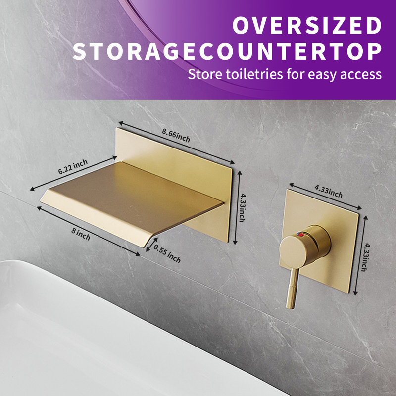 Single-handle Bathroom Faucet, Brushed Gold