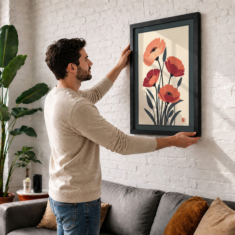 Carnation Studies Botanical - Framed Print, A1 - 84.1 x 59.4 cm, Oak