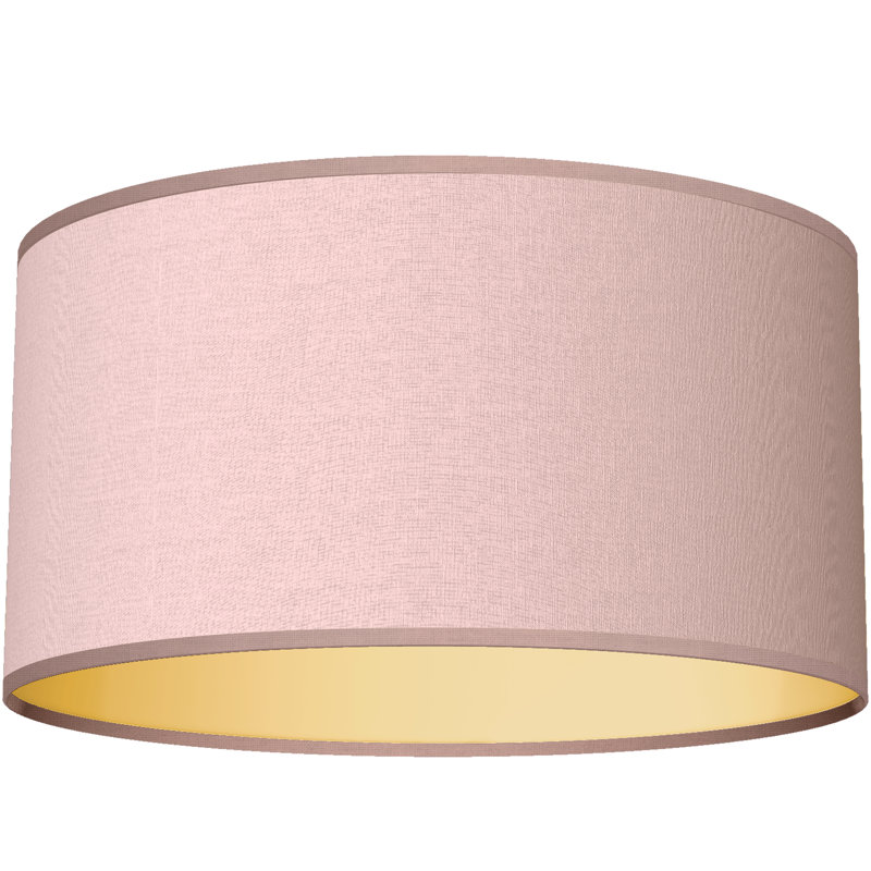 Dusty Rose Linen Drum Ceiling Fan Shade with Light Diffuser