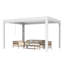 Pergola extérieure à persiennes de l 13 pi x P 10 pi avec écran latéral réglable automatiquement, toit imperméable, cadre en aluminium épaissi et guirlande lumineuse télécommandée pour terrasse, patio et spa-126511509-126511512