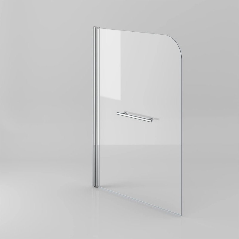 iBathUK 1000mm Modern Pivot Bath Shower Glass Screen Reversible Door Panel + Towel Rail