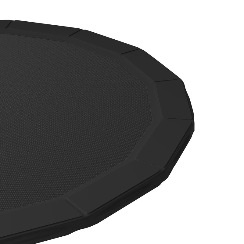 12ft Black Round Trampoline with Enclosure and Ladder