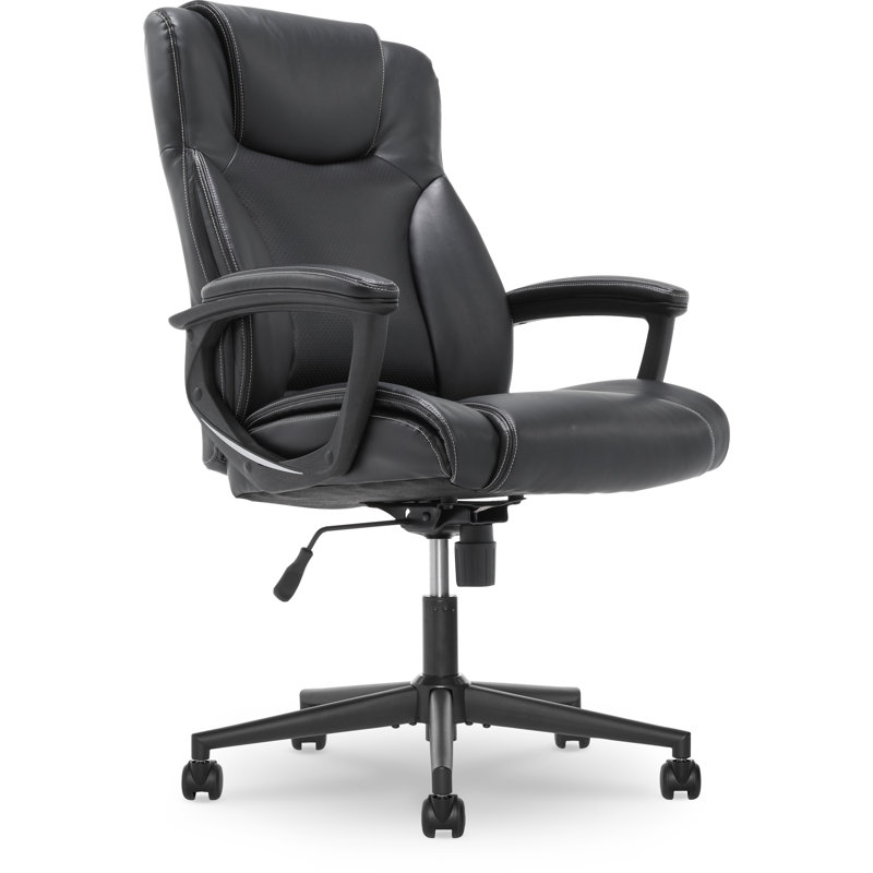 Fauteuil de direction ergonomique Serta Connor, Noir, Bonded Leather