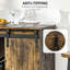 Armoire à vin avec porte de grange coulissante et porte-bouteilles de 6 bouteilles