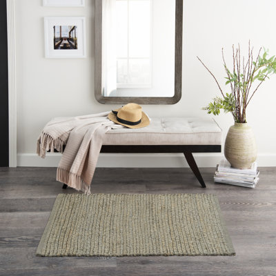  Natural Jute 3' x 5' Sage Farmhouse Indoor Rug