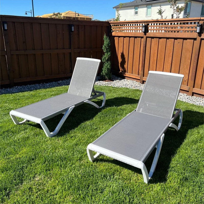 Outdoor Chaise Lounge, Gray