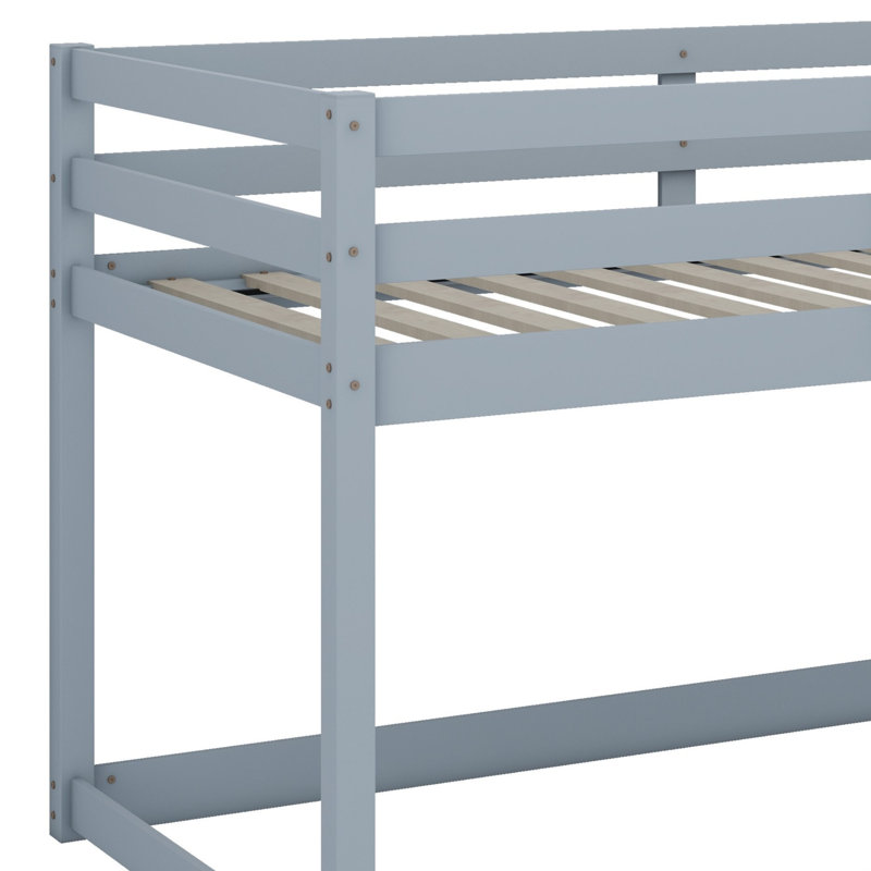 Lit superposé en bois avec échelle, Gris