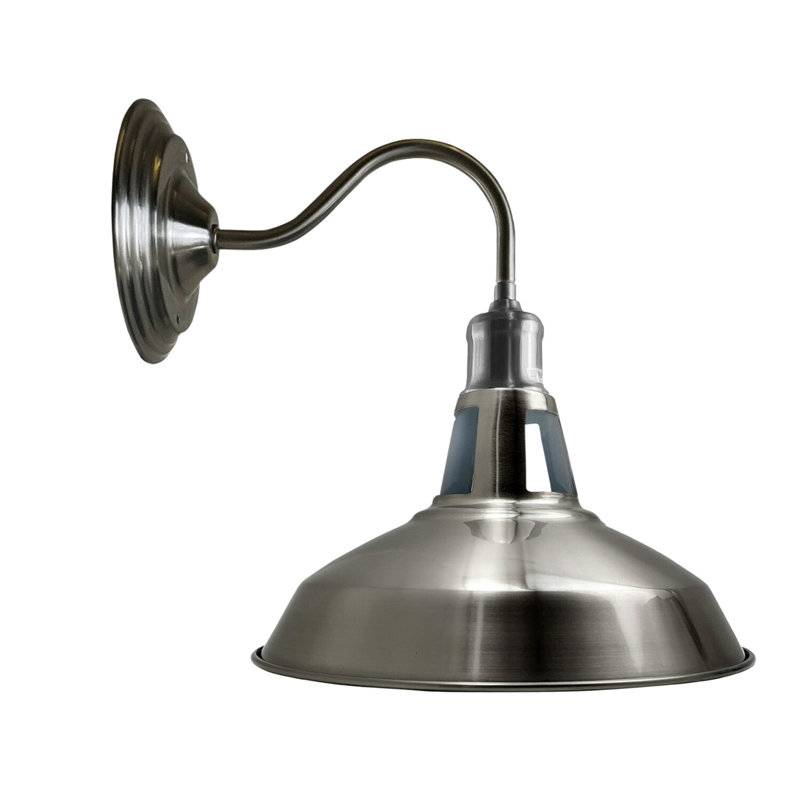 Hocker 1-Light Dimmable Armed Wall Sconce – Modern Industrial Style by Williston Forge, Chrome, No