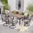 6 - Person Metal Patio Dining Set With Rectangular Table