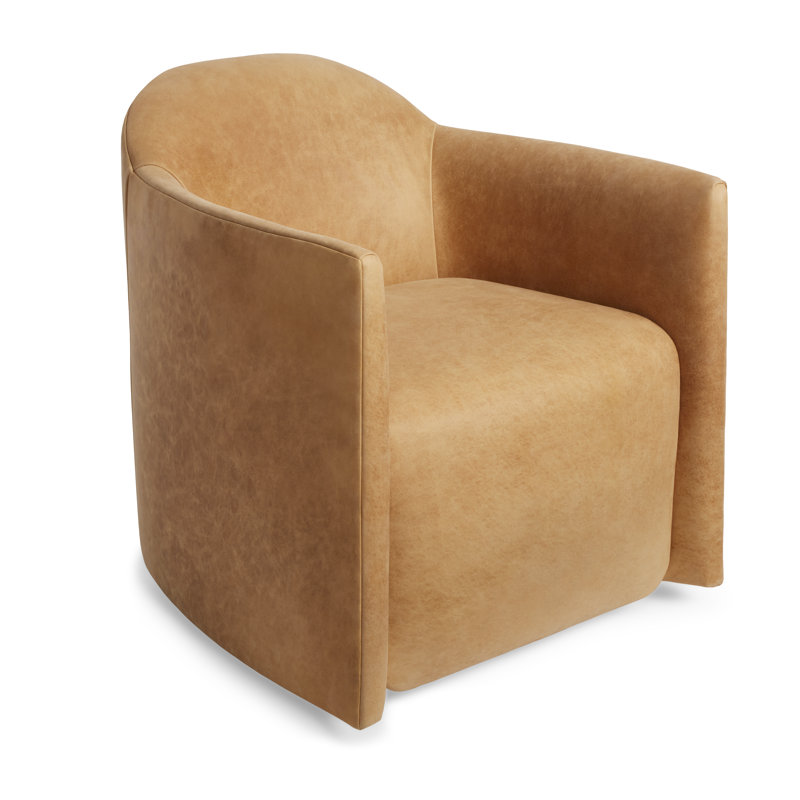 À propos de Fauteuil club pivotant en cuir Face, Cuir véritable chameau