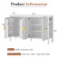 Buffet de 57,5 po de largeur avec supports, tablettes réglables et crochets-2125880460