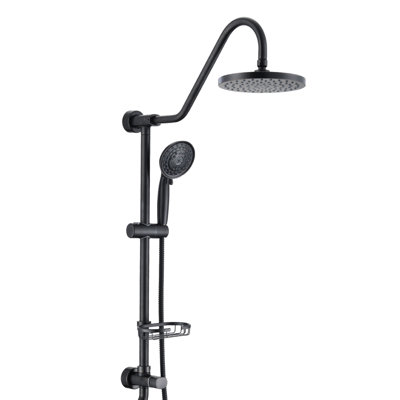 Wall Mounted Shower Head Package With 8" Large Rain And Handheld In Bronze Shimmer Adjustable Water Oil-rubbed