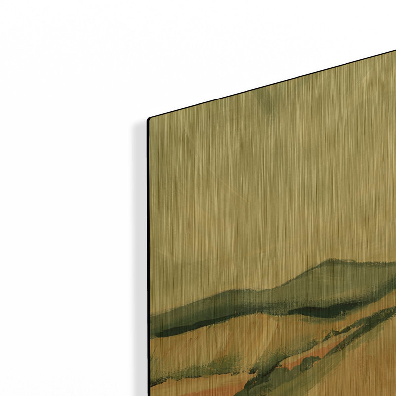 «Vermillion Landscape II» par Katrina Pete, art mural en métal doré, 24 po x 24 po, 24 po x 24 po