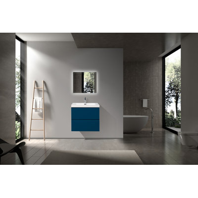 Meuble-lavabo simple 23,6 po avec plateau en acrylique Kuriakos
