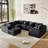 8-Piece Modular Compression Upholstered Sectional Sofa-1305060228-1303161394