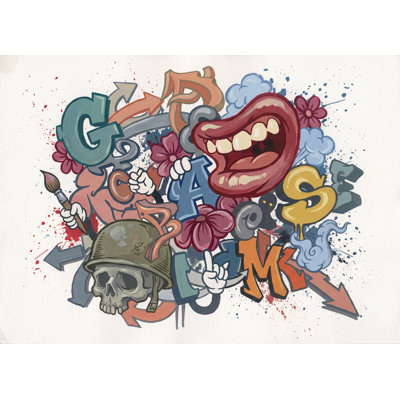 Graffiti Wallpaper Street Art Removable Abstract Collage Wall Decor