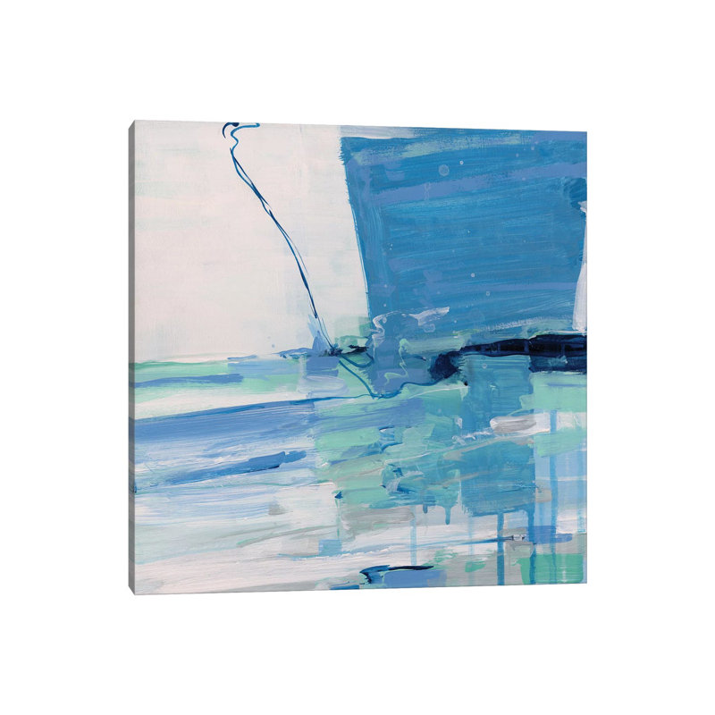 «Summer Seas» par Sally Swatland - reproduction d'art, Pas de tapis, H 18 po x l 18 po x 1,5 po, Toile tendue